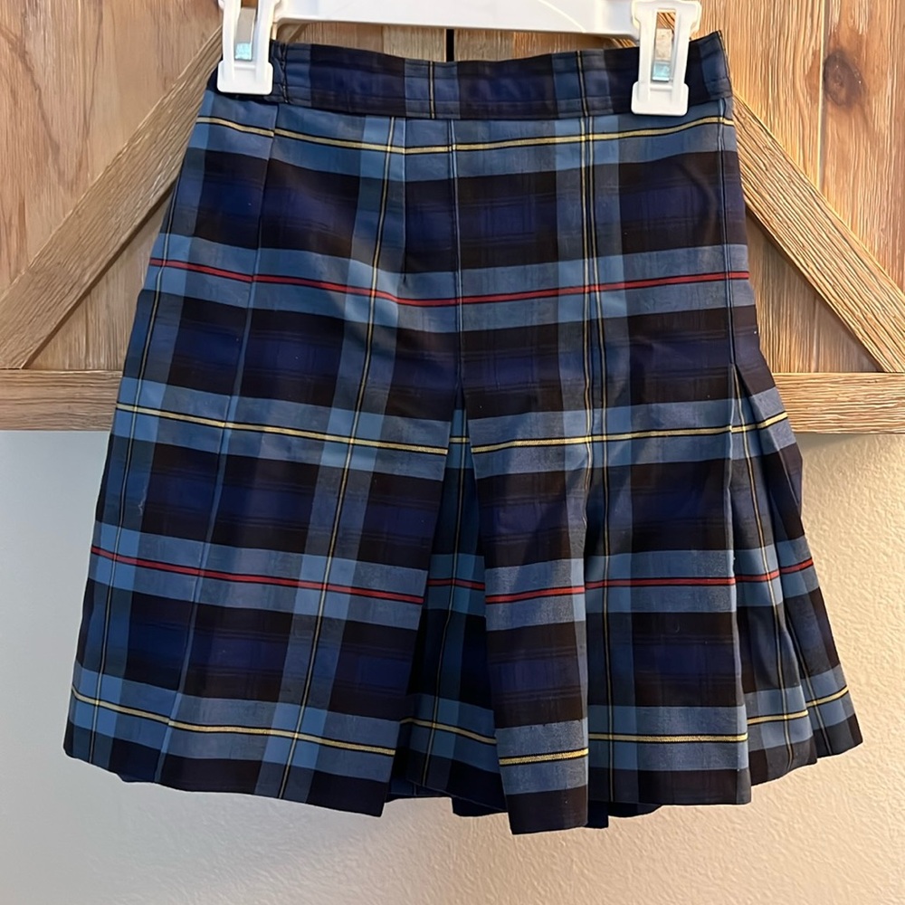 ❤️3/25 (5) VINTAGE Plaid Uniform Skort Blue Red Yellow Calvin SchoolWear 1939